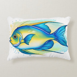 Watercolor Series: Angelfish Decorative Cushion