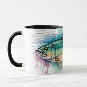 Watercolor Series: Bass Mug