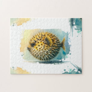 Watercolor Series: Blowfish Jigsaw Puzzle