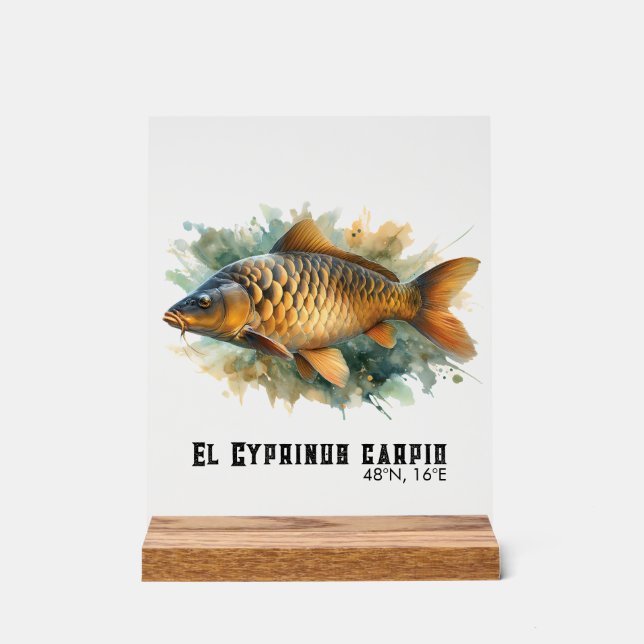 Watercolor Series: Carp Acrylic Sign (Front)