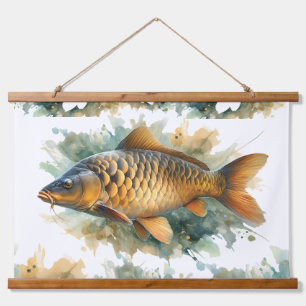 Watercolor Series: Carp Hanging Tapestry