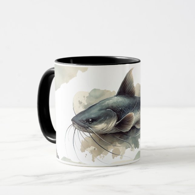 Watercolor Series: Catfish Mug (Front Left)