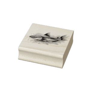 Watercolor Series: Catfish Rubber Stamp