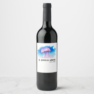 Watercolor Series: Jellyfish 2 Wine Label