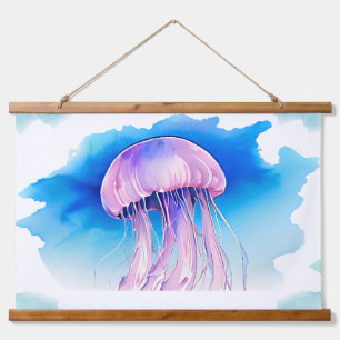 Watercolor Series: Jellyfish Hanging Tapestry