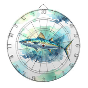 Watercolor Series: Mackerel Dartboard