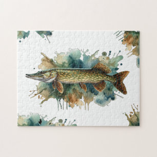 Watercolor Series: Pike Jigsaw Puzzle