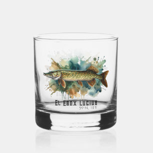 Watercolor Series: Pike Whiskey Glass