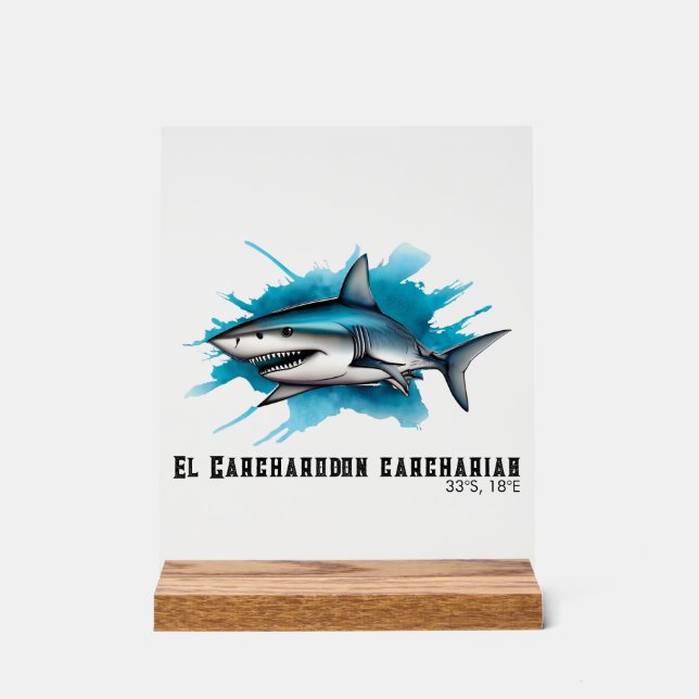 Watercolor Series: Shark Acrylic Sign (Front)