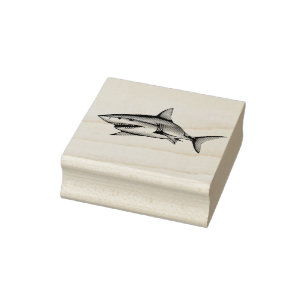 Watercolor Series: Shark Rubber Stamp