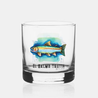 Watercolor Series: Trout/Salmon Whiskey Glass