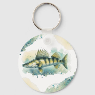 Watercolor Series: Zander/Walleye Key Ring