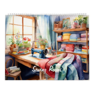 Watercolor Sewing Room Calendar