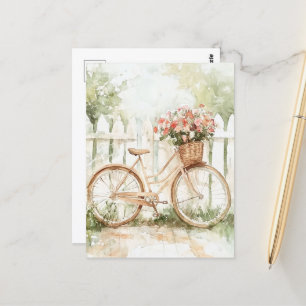 Watercolor Shabby Chic Bike Postcard