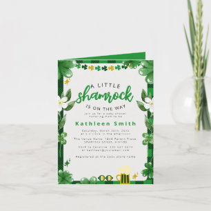 Watercolor Shamrock Baby shower Invitation