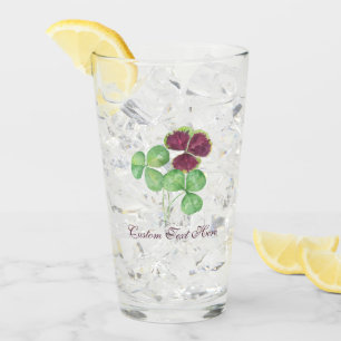 Watercolor Shamrock Clover Saint Partick's Day Glass