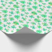 Watercolor Shamrocks green white