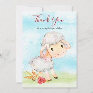 Watercolor Sheep Farm Thank You Card