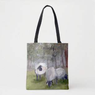 Watercolor Sheep Personalised Tote Bag
