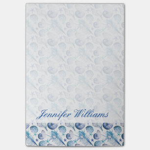 Watercolor Shells Add Your Name Post-it Notes