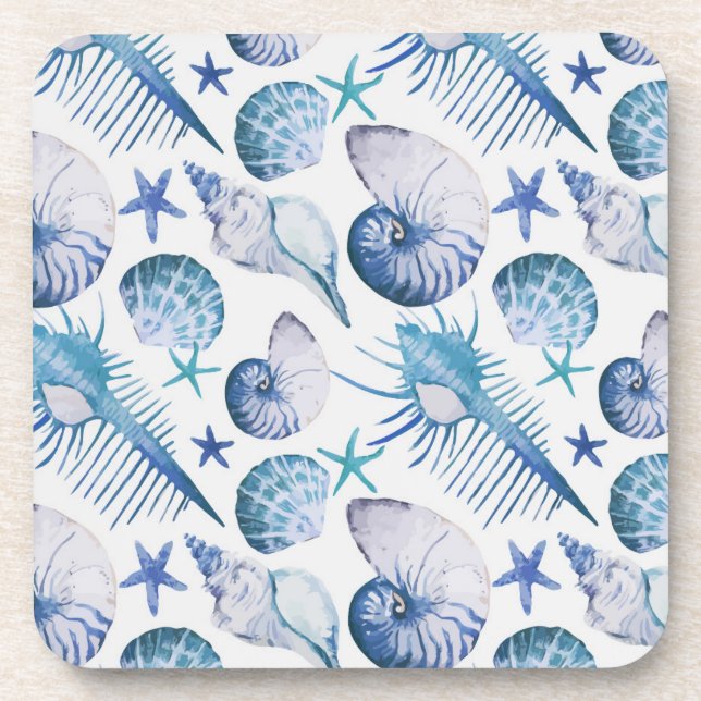Watercolor Shells Coaster (Front)