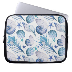 Watercolor Shells Laptop Sleeve