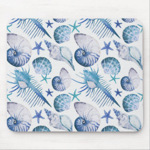 Watercolor Shells Mouse Pad