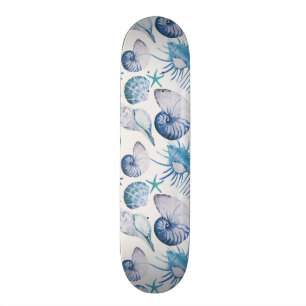 Watercolor Shells Skateboard