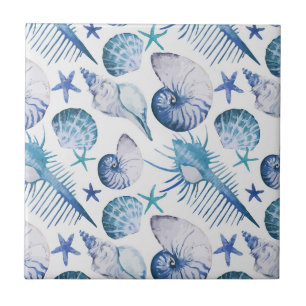Watercolor Shells Tile