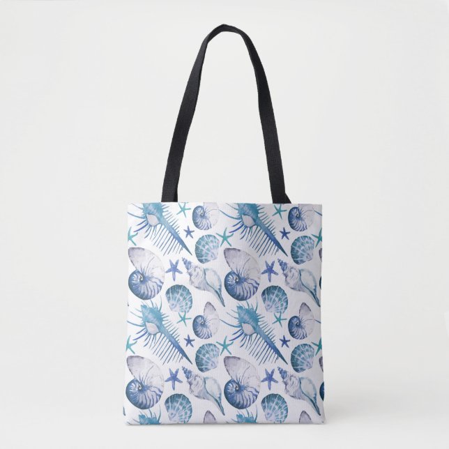 Watercolor Shells Tote Bag (Front)