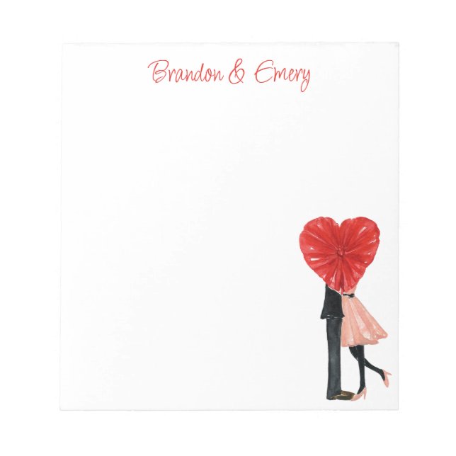 Watercolor Shopping Fashion Girl Couple Notepad (Front)