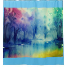 Watercolor Shower Curtain