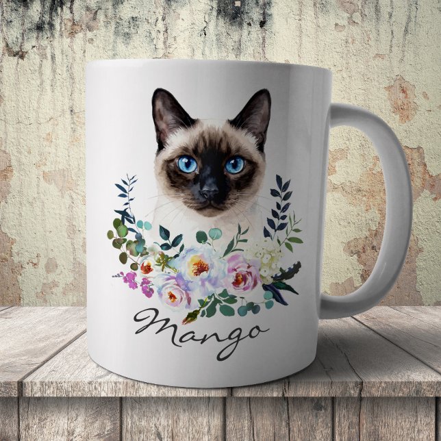 Watercolor Siamese Cat Coffee Mug (Creator Uploaded)
