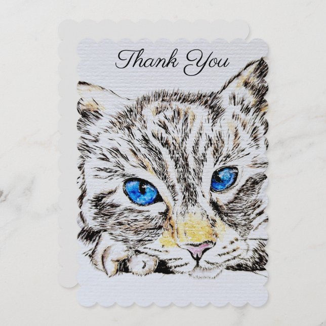 Watercolor Siamese Ragdoll Cat Personalised Card (Front/Back)