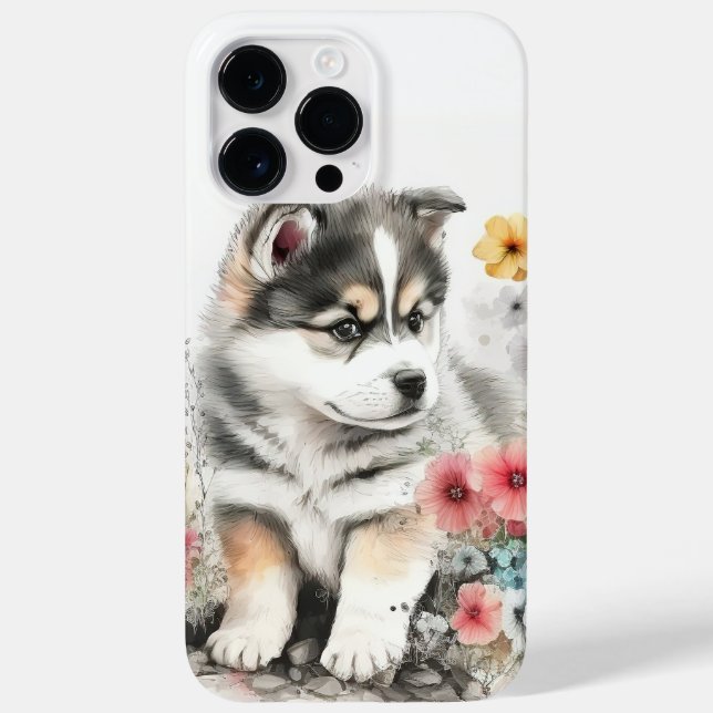 WATERCOLOR SIBERIAN HUSKY PUPPY DOG Case-Mate iPhone CASE (Back)