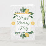 Watercolor Sicilian Lemons Happy Birthday Card<br><div class="desc">Watercolor Sicilian Lemons design with floral white pattern background
Graphics by DigitalCurio on Etsy</div>