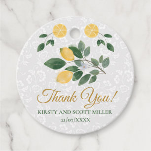 Watercolor Sicilian Lemons Wedding Favour Tags