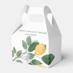 Watercolor Sicilian Lemons Wedding Thank You Favour Box