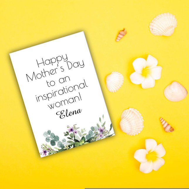 Watercolor simple  flowers  mother holiday card (Creator Uploaded)