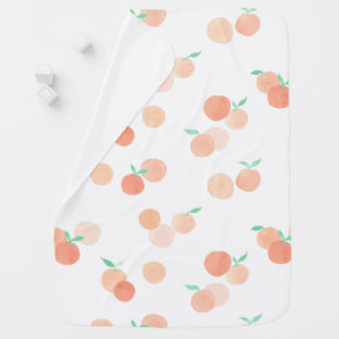 Watercolor Simple Oranges Baby Blanket