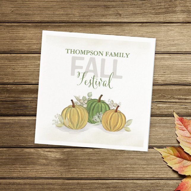 Watercolor Simple Pumpkin Gourd Fall Festival Napkin (Creator Uploaded)