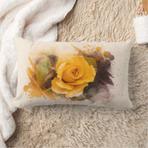 Watercolor Single Yellow Rose