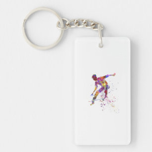 watercolor skater key ring