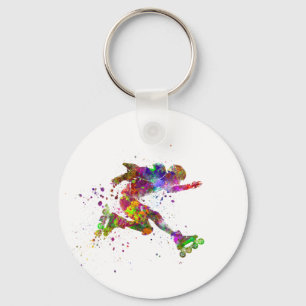 watercolor skater key ring