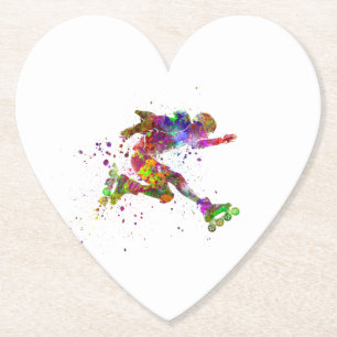 watercolor skater paper coaster