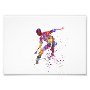 watercolor skater photo print