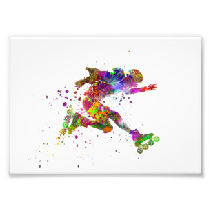 watercolor skater photo print