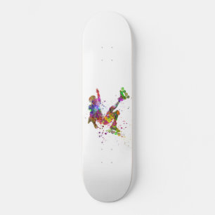 watercolor skater skateboard