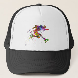watercolor skater trucker hat