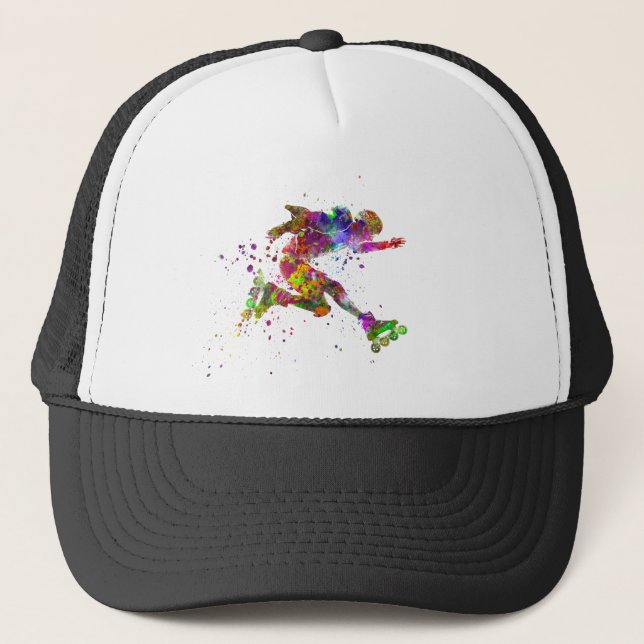 watercolor skater trucker hat (Front)